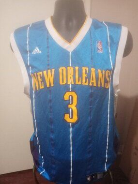 Chris Paul #3 NBA New Orleans Hornets Adidas Teal Blue Away Jersey Men's Small S